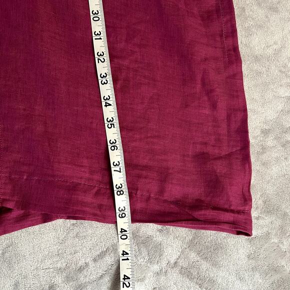 Garnet Hill Woman size‎ S 100% Linen Oversized Shift Dress Ruffle Tie Breathable - Picture 9 of 11